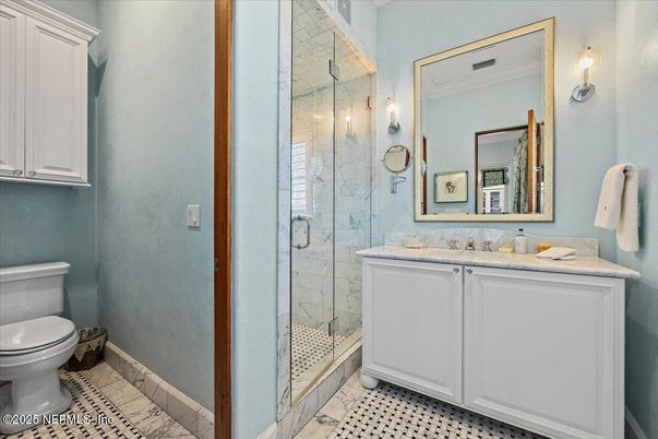 Bathroom, Glass Shower, Interior, Marble, Marble Walls