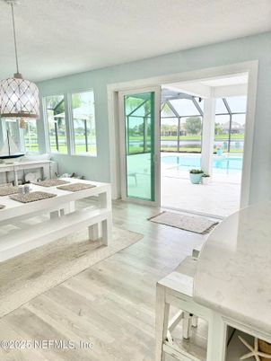 Glass Ceilings, Interior, Pendant Lights, Pool, Sun Room, Wood Texture Flooring