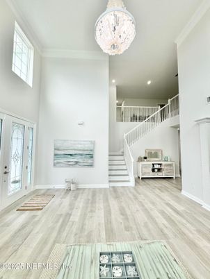 Chandelier, Interior, Recessed Lighting, Wood Texture Flooring