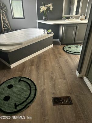 Bathroom, Interior, Wood Texture Flooring