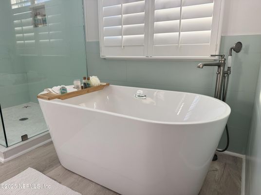 Bathroom, Free Standing Baths, Interior, Wood Texture Flooring
