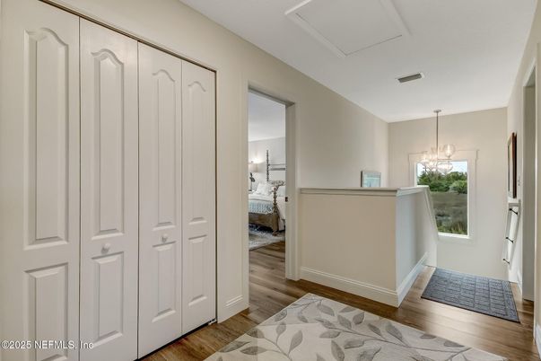 Bedroom, Chandelier, Interior, Pendant Lights, Wood Texture Flooring