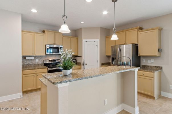 Interior, Kitchen, Pendant Lights, Recessed Lighting, Stainless Steel Appliances