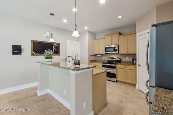Interior, Kitchen, Pendant Lights, Recessed Lighting, Stainless Steel Appliances