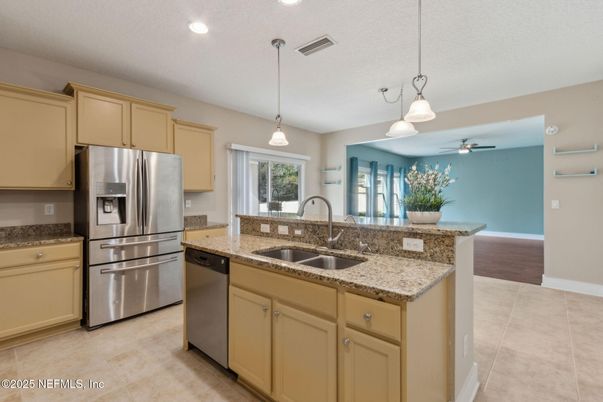 Interior, Kitchen, Pendant Lights, Recessed Lighting, Stainless Steel Appliances