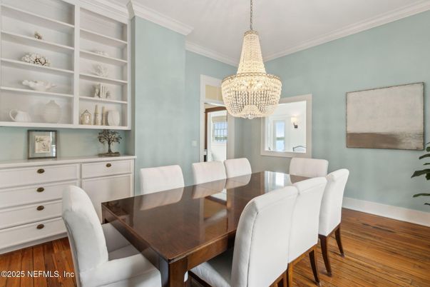 Chandelier, Dining room, Interior, Wood Texture Flooring