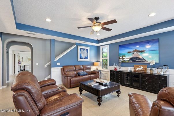 Interior, Living room, Recessed Lighting