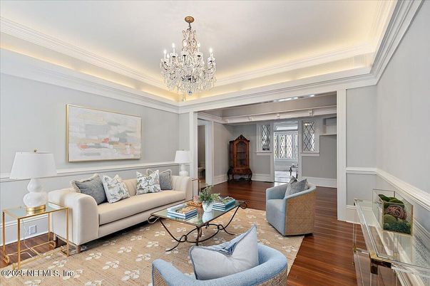 Chandelier, Interior, Living room, Wood Texture Flooring