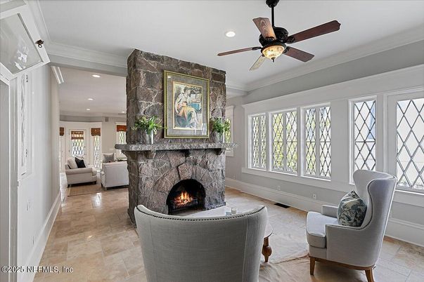 Fireplace, Interior, Living room, Recessed Lighting