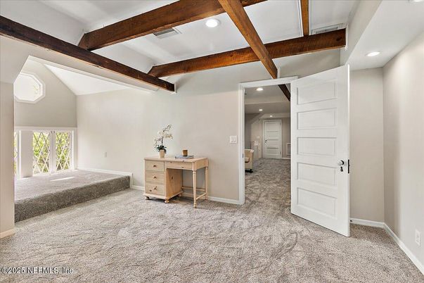 Interior, Recessed Lighting, Wooden Beams