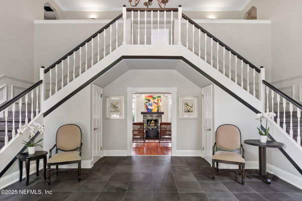 Fireplace, Interior, Recessed Lighting, Wood Texture Flooring
