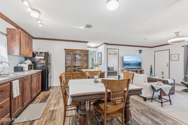 Dining room, Interior, Kitchen, Living room, Wood Texture Flooring
