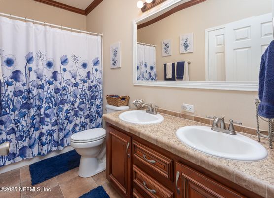 Bathroom, Dual Sink Vanities, Interior, Tile Countertops