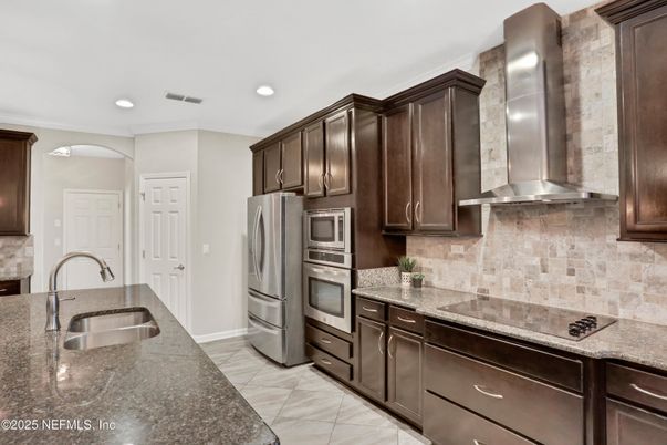 Interior, Kitchen, Marble, Recessed Lighting, Stainless Steel Appliances