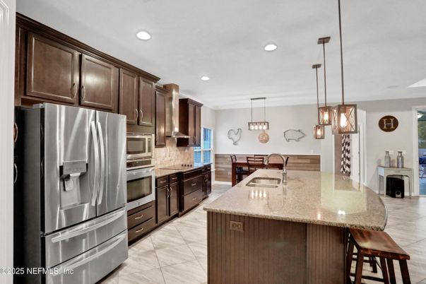 Interior, Kitchen, Pendant Lights, Recessed Lighting, Stainless Steel Appliances