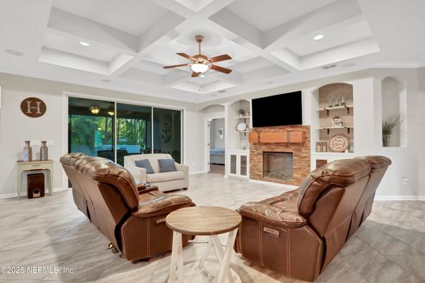 Fireplace, Interior, Living room, Recessed Lighting