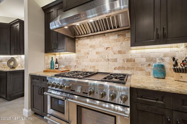 Interior, Kitchen, Stainless Steel Appliances, Stone Walls