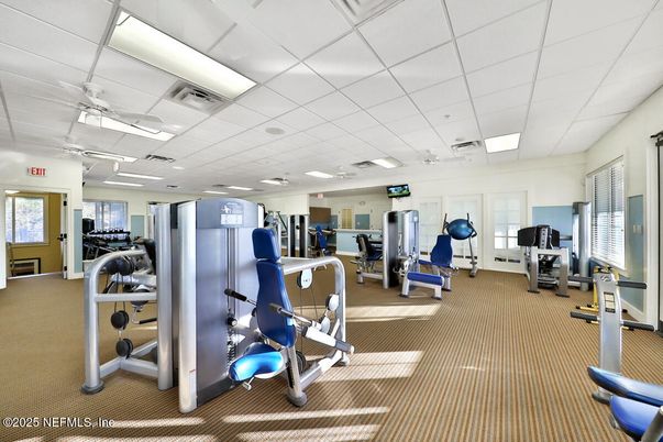 Fitness Equipment, Gym, Interior, Recessed Lighting