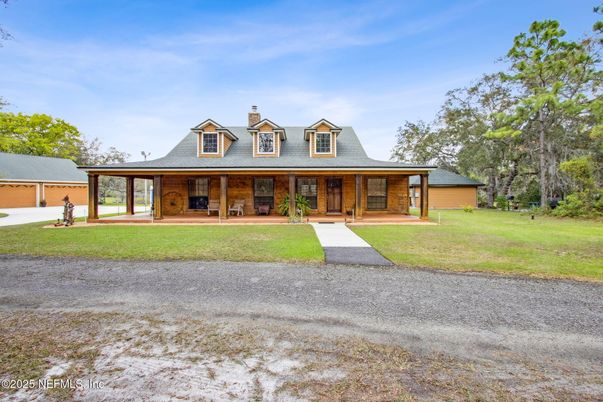 Attached, Backyard, Exterior, Facade, Log Home