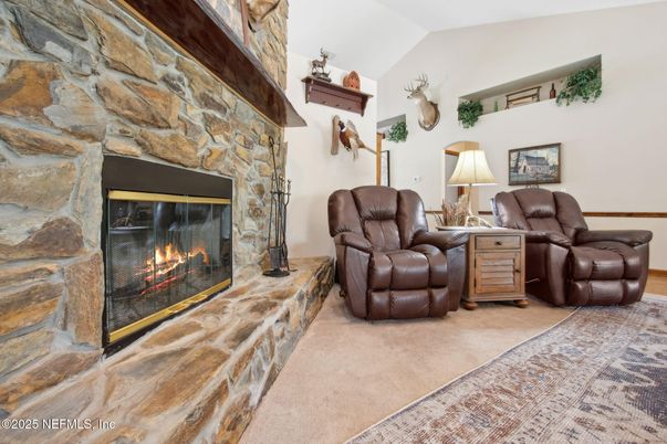 Fireplace, Interior, Stone Walls