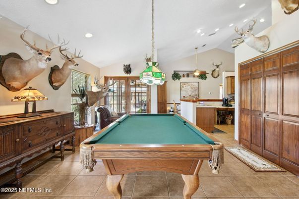 Billiard Table, Game Room, Interior, Pendant Lights, Recessed Lighting