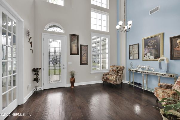 Chandelier, Interior, Wood Texture Flooring
