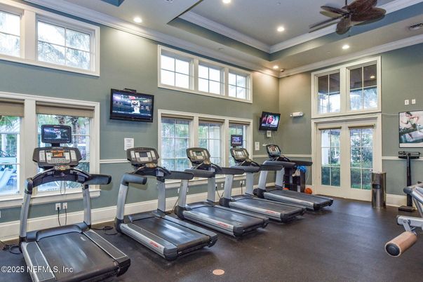 Fitness Equipment, Gym, Interior, Recessed Lighting