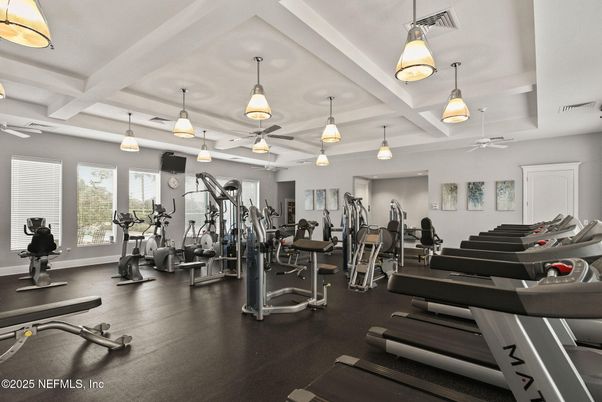 Fitness Equipment, Gym, Interior, Pendant Lights