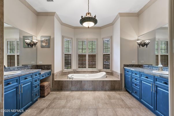 Bathroom, Dual Sink Vanities, Interior, Pendant Lights