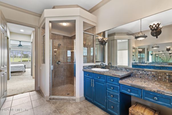 Bathroom, Bedroom, Dual Sink Vanities, Glass Shower, Interior, Recessed Lighting
