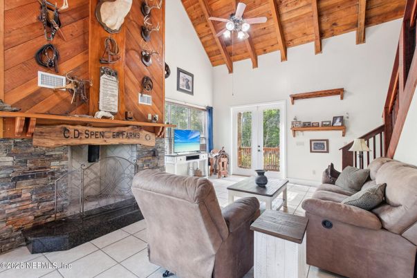 Fireplace, Interior, Living room, Stone Walls, Wooden Beams, Wooden Ceilings