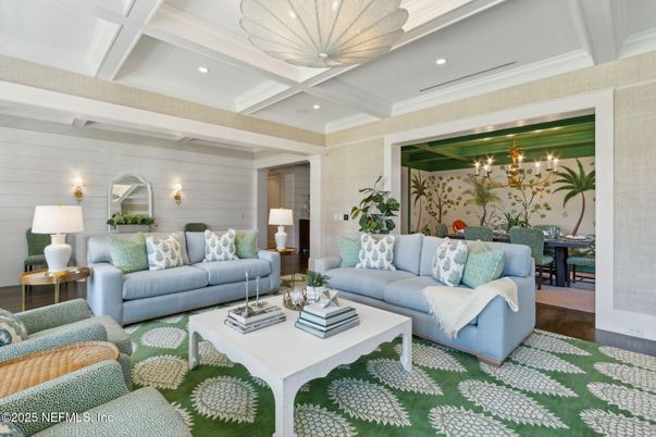 Chandelier, Dining room, Interior, Living room, Recessed Lighting, Wood Texture Flooring