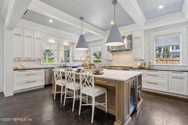 Interior, Kitchen, Pendant Lights, Recessed Lighting, Stainless Steel Appliances