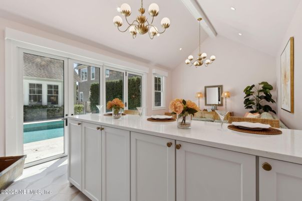 Bathroom, Chandelier, Dual Sink Vanities, Interior, Recessed Lighting