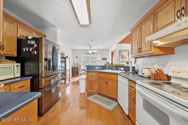 Interior, Kitchen, Wood Texture Flooring