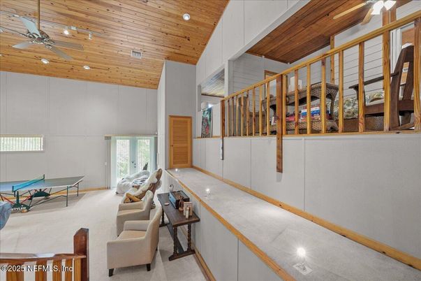 Game Room, Interior, Recessed Lighting, Wooden Ceilings