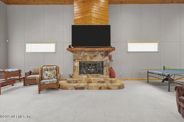 Fireplace, Interior, Wooden Walls
