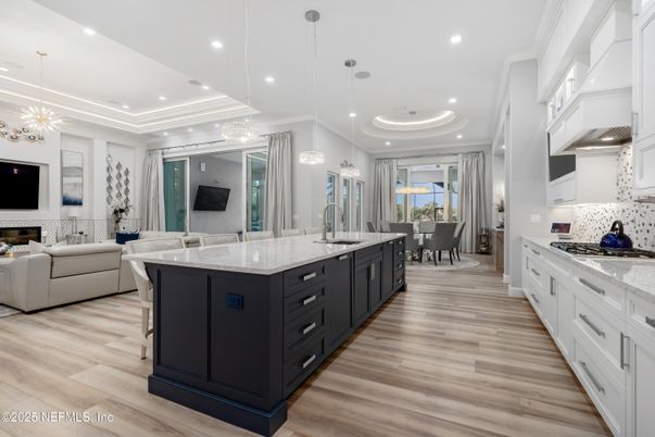 Dining room, Interior, Kitchen, Living room, Pendant Lights, Recessed Lighting, Wood Texture Flooring
