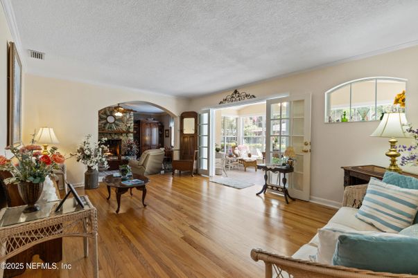 Fireplace, Interior, Living room, Stone Walls, Wood Texture Flooring