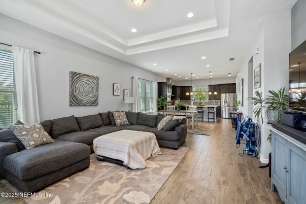 Interior, Kitchen, Living room, Pendant Lights, Recessed Lighting, Stainless Steel Appliances, Wood Texture Flooring