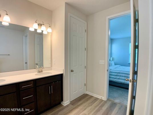 Bathroom, Bedroom, Dual Sink Vanities, Interior, Wood Texture Flooring
