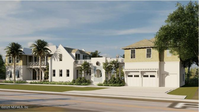 Attached, Exterior, Facade, Mediterranean