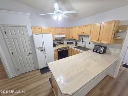 Interior, Kitchen, Wood Texture Flooring