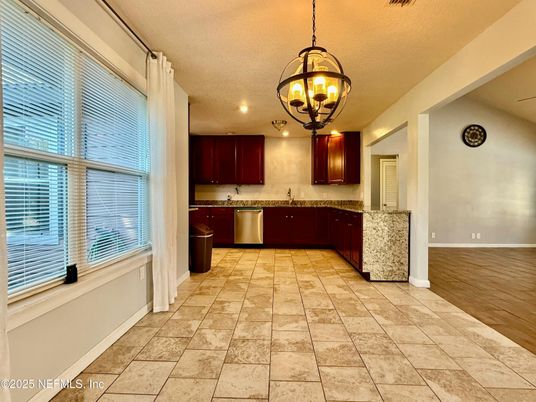 Chandelier, Interior, Kitchen, Pendant Lights, Recessed Lighting, Stainless Steel Appliances
