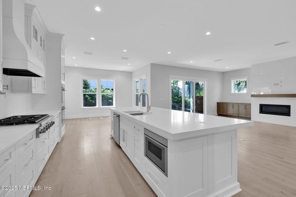 Interior, Kitchen, Recessed Lighting, Wood Texture Flooring