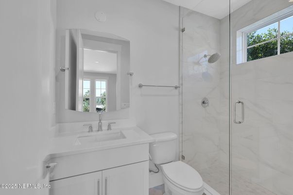 Bathroom, Glass Shower, Interior, Marble Walls