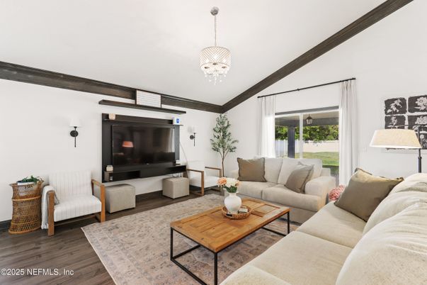 Interior, Living room, Pendant Lights, Wood Texture Flooring