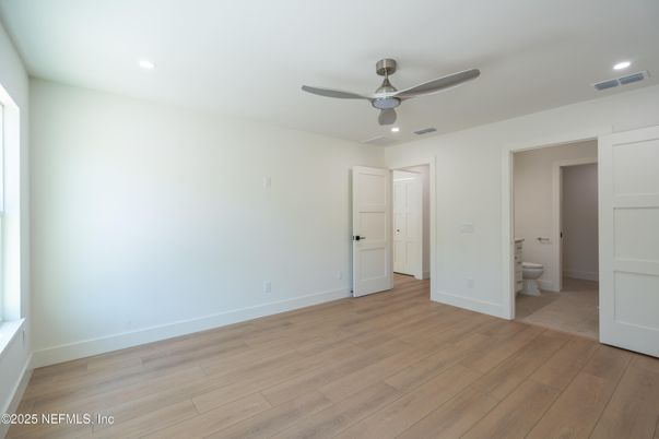 Bathroom, Empty room, Interior, Recessed Lighting, Wood Texture Flooring
