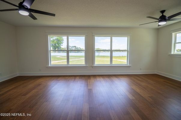 Empty room, Interior, Water, Wood Texture Flooring