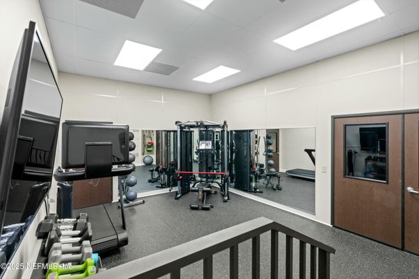Fitness Equipment, Gym, Interior, Recessed Lighting